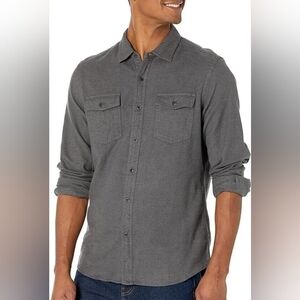 MUTUAL WEAVE Men's XLT Gray Cotton Button Down Shirt
